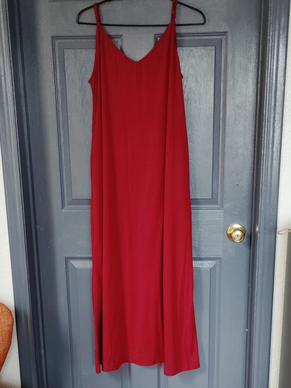 Classic Red Slip Maxi Dress - Women